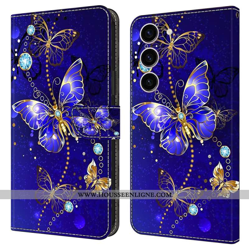 Housse Samsung Galaxy S24 5G Papillons Diamant