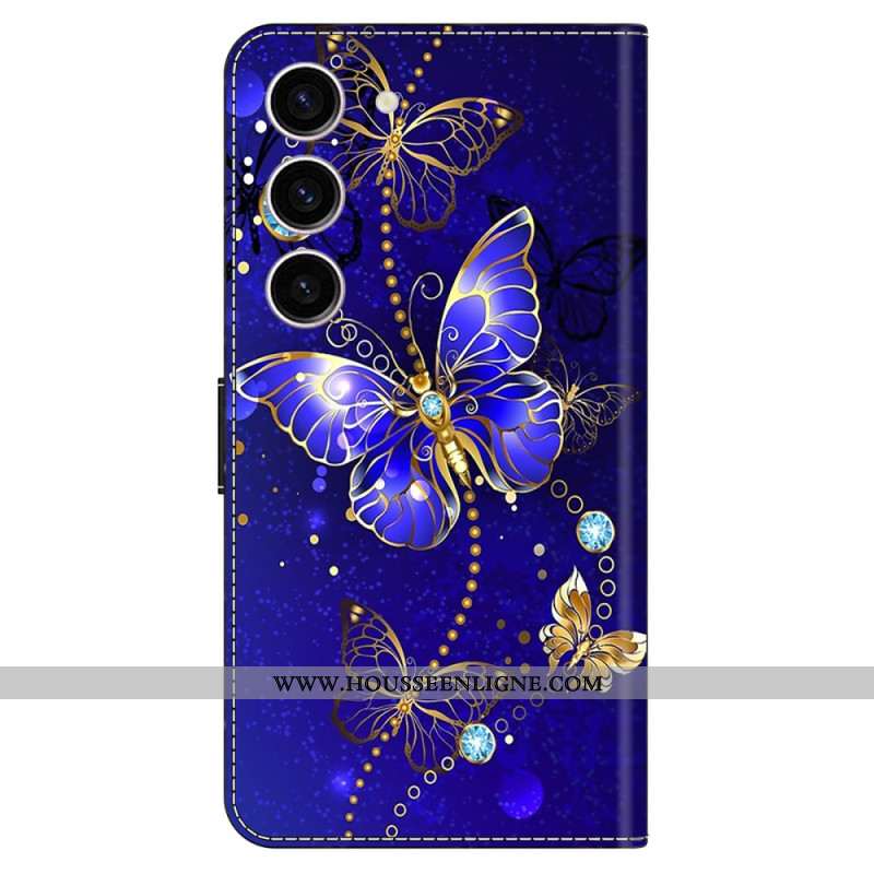 Housse Samsung Galaxy S24 5G Papillons Diamant