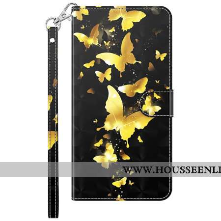 Housse Samsung Galaxy S24 5G Papillons Dorés