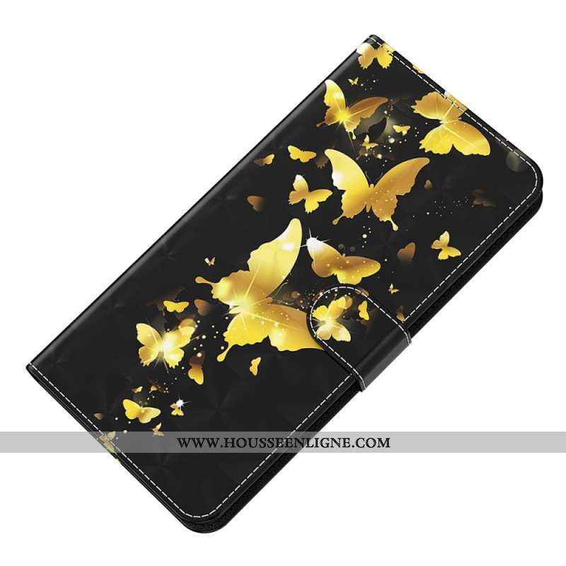 Housse Samsung Galaxy S24 5G Papillons Dorés