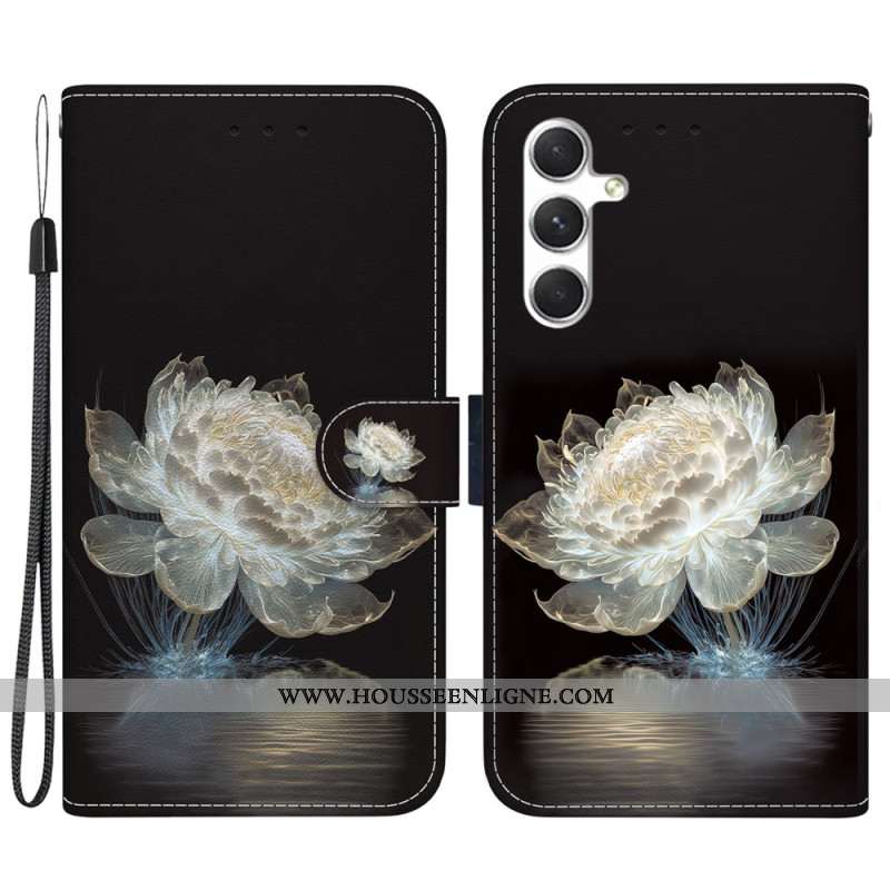 Housse Samsung Galaxy S24 5G Pivoine Cristal à Lanière