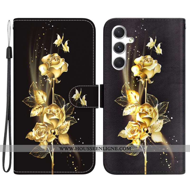 Housse Samsung Galaxy S24 5G Roses Dorées