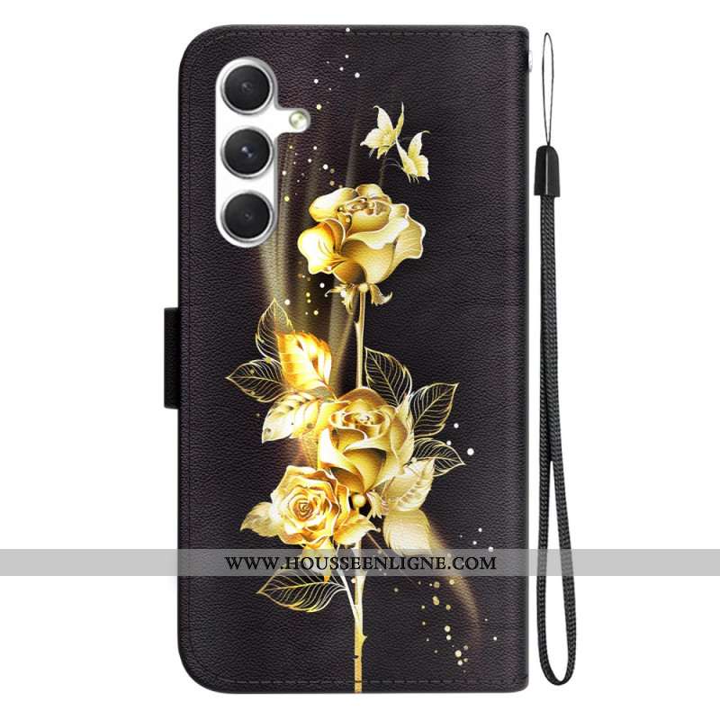 Housse Samsung Galaxy S24 5G Roses Dorées