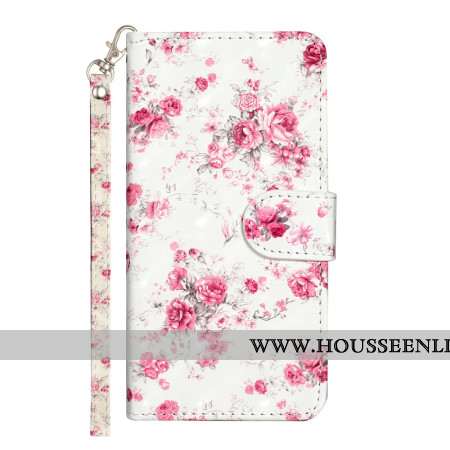 Housse Samsung Galaxy S24 5G Roses avec Lanière