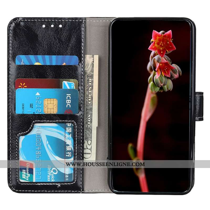 Housse Samsung Galaxy S24 5G Simili Cuir Vernie Coutures Apparentes