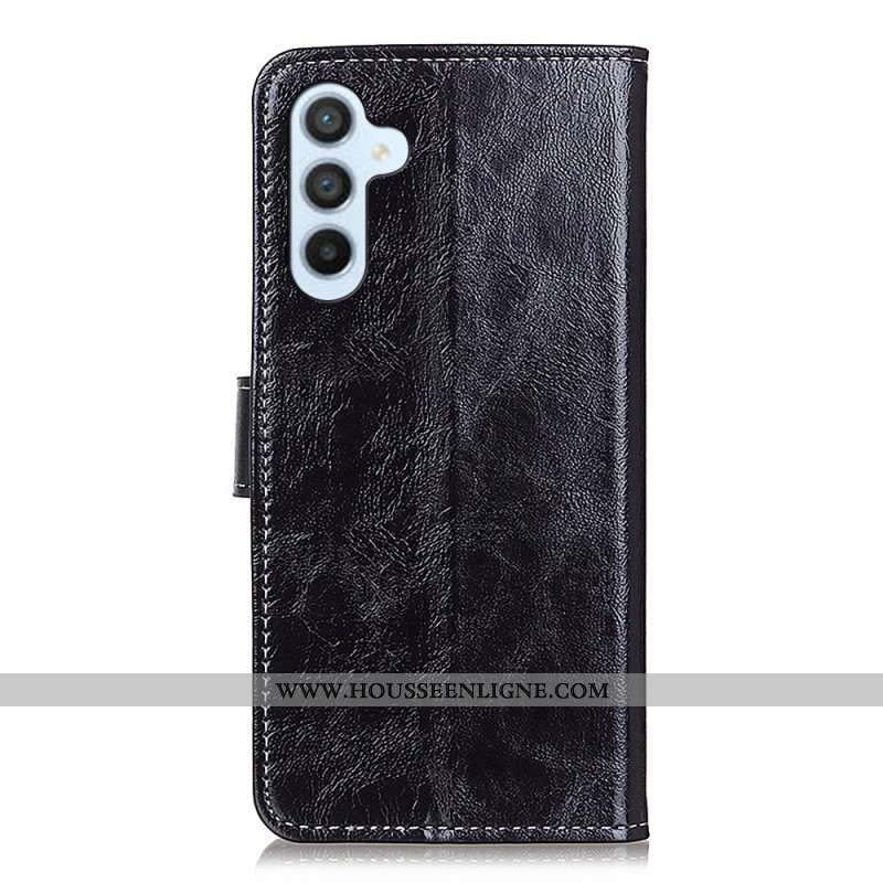 Housse Samsung Galaxy S24 5G Simili Cuir Vernie Coutures Apparentes