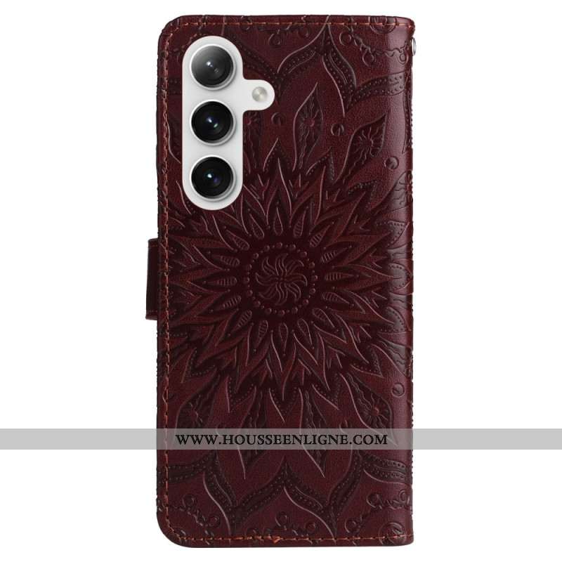 Housse Samsung Galaxy S24 5G Superbe Mandala à Lanière