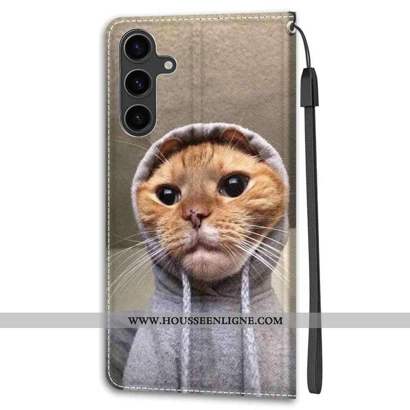 Housse Samsung Galaxy S24 5G Yo Cat avec Lanière