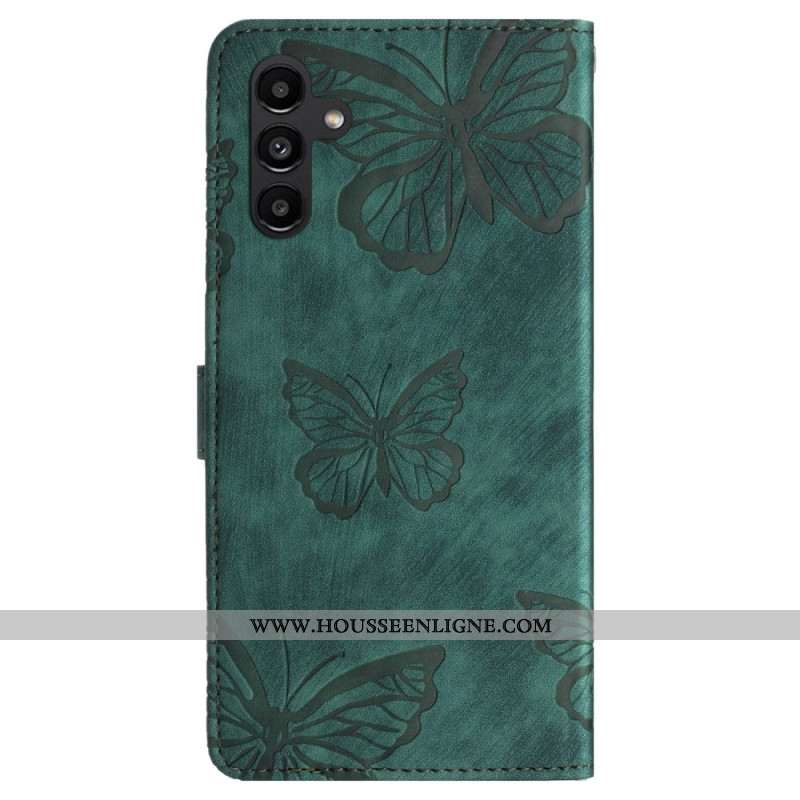 Housse Samsung Galaxy S24 FE Effet Daim Motif Papillons