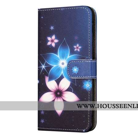 Housse Samsung Galaxy S24 FE Fleurs Lunaires à Lanière