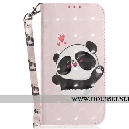 Housse Samsung Galaxy S24 FE Panda Love à Lanière