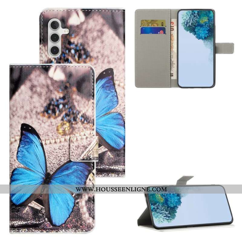 Housse Samsung Galaxy S24 FE Papillon Bleu