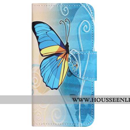 Housse Samsung Galaxy S24 FE Papillon Jaune et Bleu