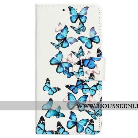 Housse Samsung Galaxy S24 FE Papillons Bleus en Vol