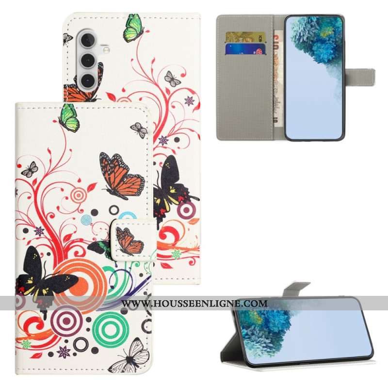 Housse Samsung Galaxy S24 FE Papillons sur Fond Blanc