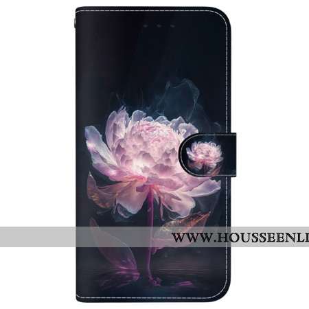 Housse Samsung Galaxy S24 FE Pivoine Pourpre à Lanière