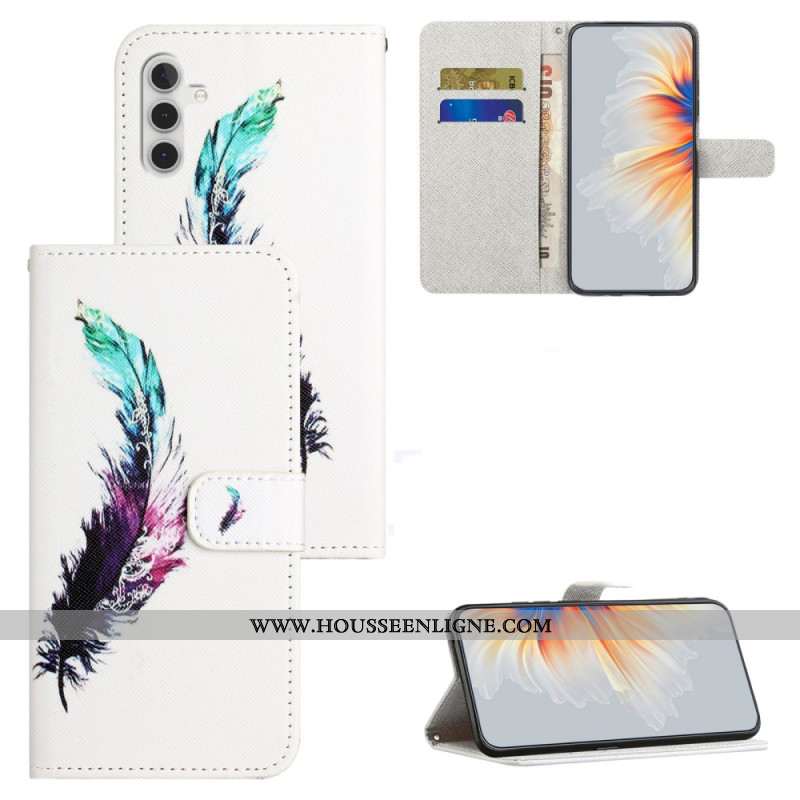 Housse Samsung Galaxy S24 FE Plume à Lanière