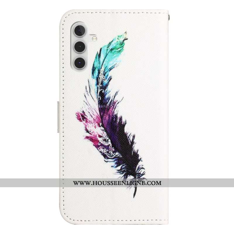 Housse Samsung Galaxy S24 FE Plume à Lanière