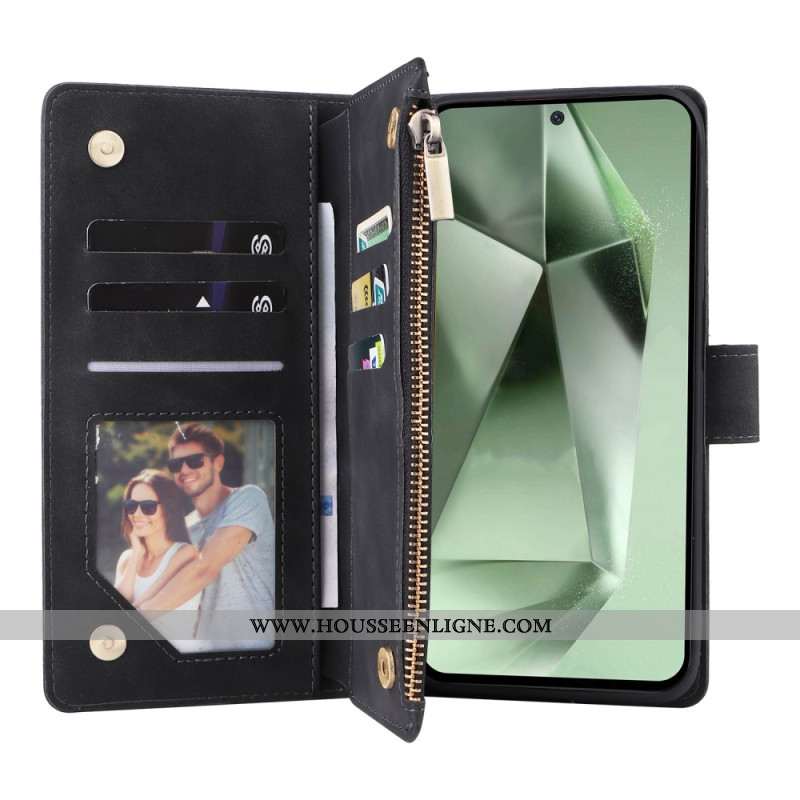 Housse Samsung Galaxy S24 FE Portefeuille Design Cuir