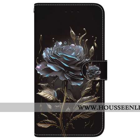 Housse Samsung Galaxy S24 FE Rose Noire à Lanière