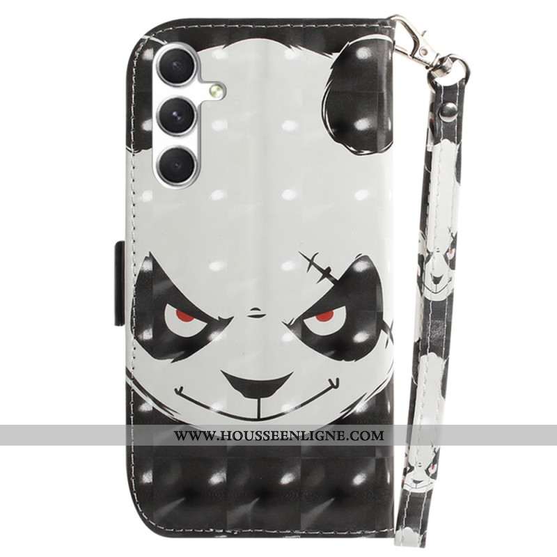 Housse Samsung Galaxy S24 Plus 5G Angry Panda à Lanière