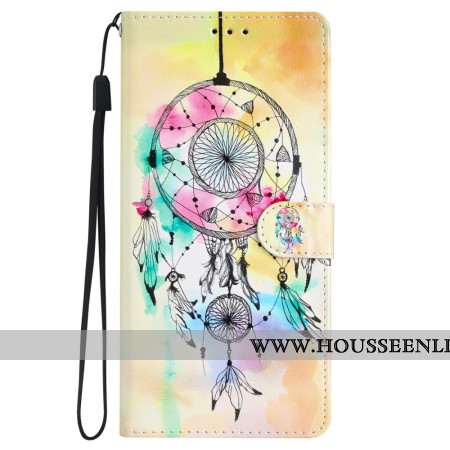 Housse Samsung Galaxy S24 Plus 5G Attrape Rêves Aquarelle à Lanière