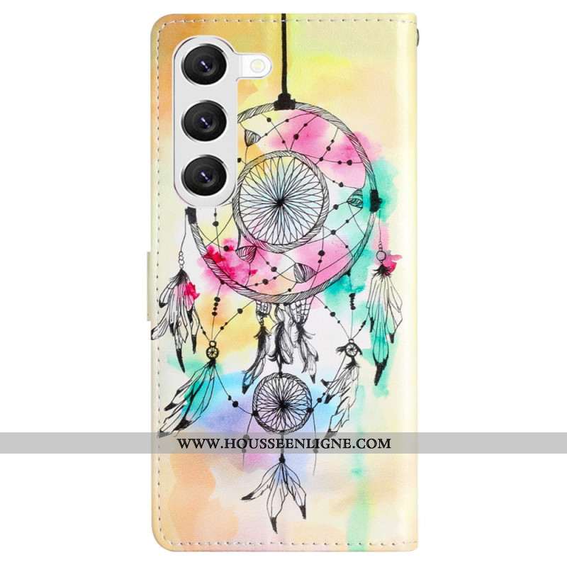 Housse Samsung Galaxy S24 Plus 5G Attrape Rêves Aquarelle à Lanière