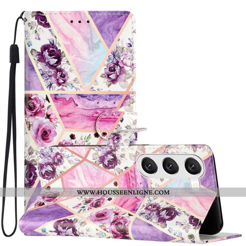 Housse Samsung Galaxy S24 Plus 5G Fleurs Violettes