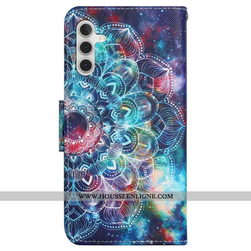 Housse Samsung Galaxy S24 Plus 5G Mandala Coloré à Lanière