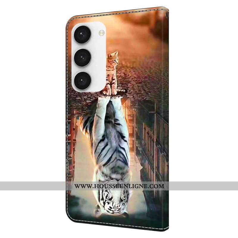 Housse Samsung Galaxy S24 Plus 5G Motif 3D de Chat et Tigre