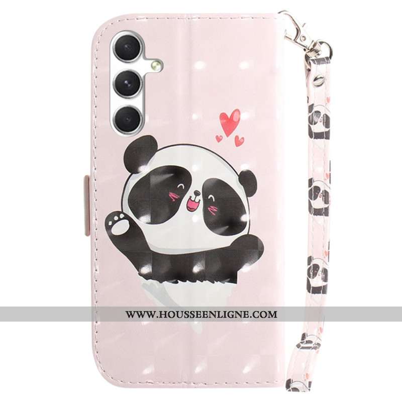 Housse Samsung Galaxy S24 Plus 5G Panda Love à Lanière