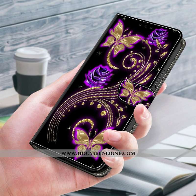 Housse Samsung Galaxy S24 Plus 5G Papillons Violets