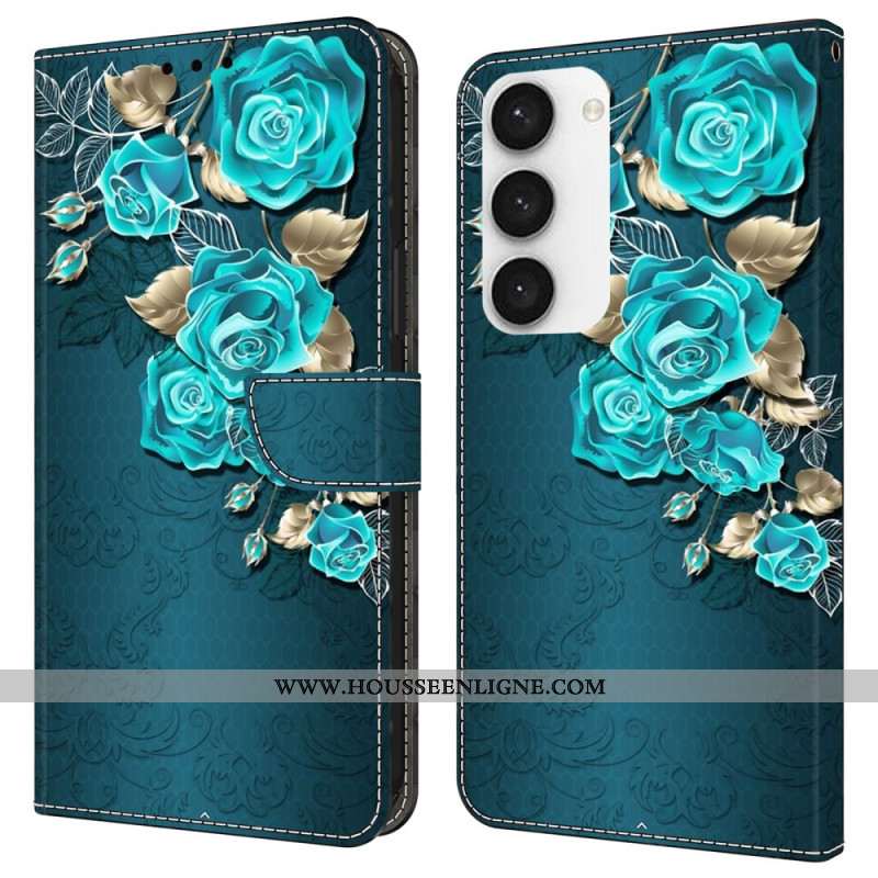 Housse Samsung Galaxy S24 Plus 5G Roses Bleues