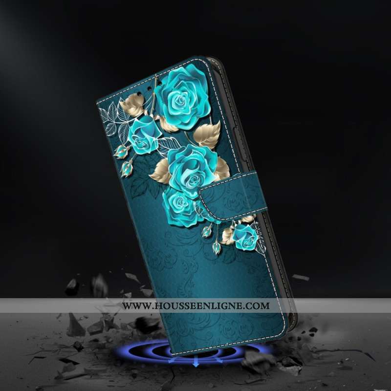 Housse Samsung Galaxy S24 Plus 5G Roses Bleues