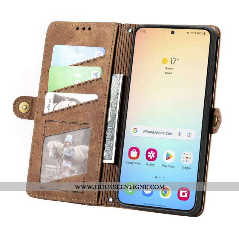 Housse Samsung Galaxy S24 Plus avec Motif géométrique et Porte-Monnaie