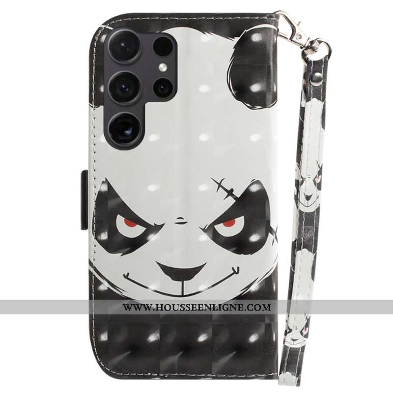 Housse Samsung Galaxy S24 Ultra 5G Angry Panda à Lanière