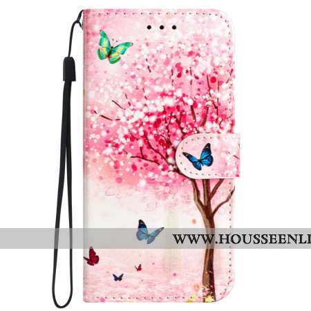 Housse Samsung Galaxy S24 Ultra 5G Cerisier en Fleur à Lanière