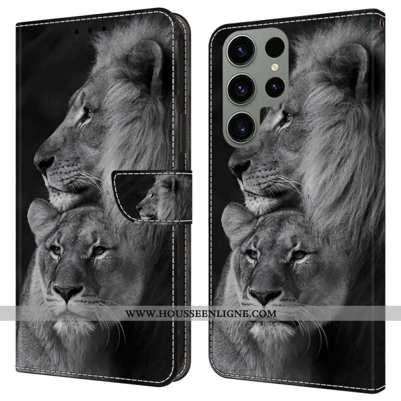 Housse Samsung Galaxy S24 Ultra 5G Couple de Lions