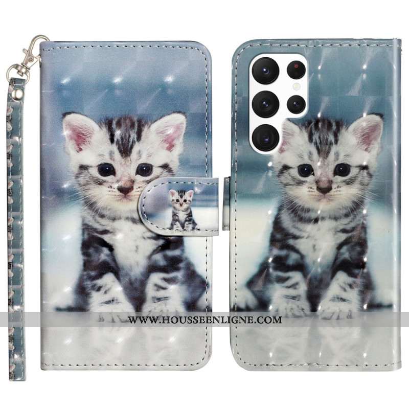 Housse Samsung Galaxy S24 Ultra 5G Joli Chaton à Lanière