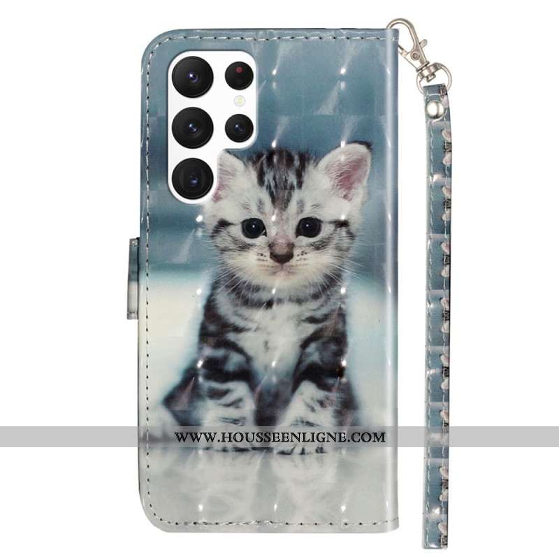 Housse Samsung Galaxy S24 Ultra 5G Joli Chaton à Lanière