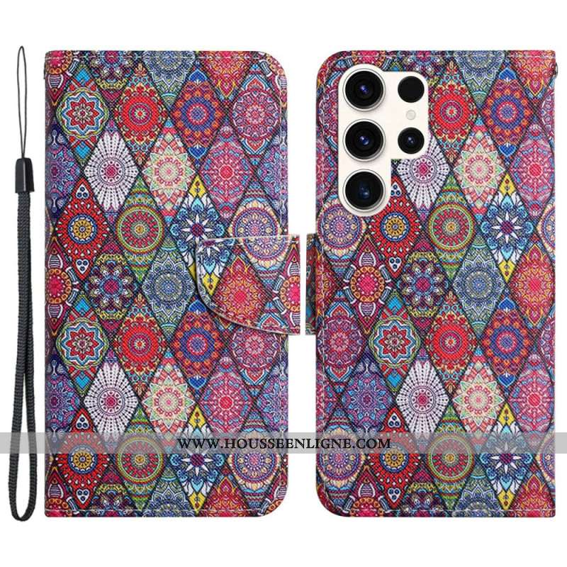 Housse Samsung Galaxy S24 Ultra 5G Kaleidoscope à Lanière