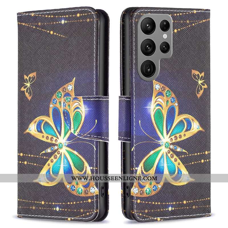 Housse Samsung Galaxy S24 Ultra 5G Papillon Bijoux