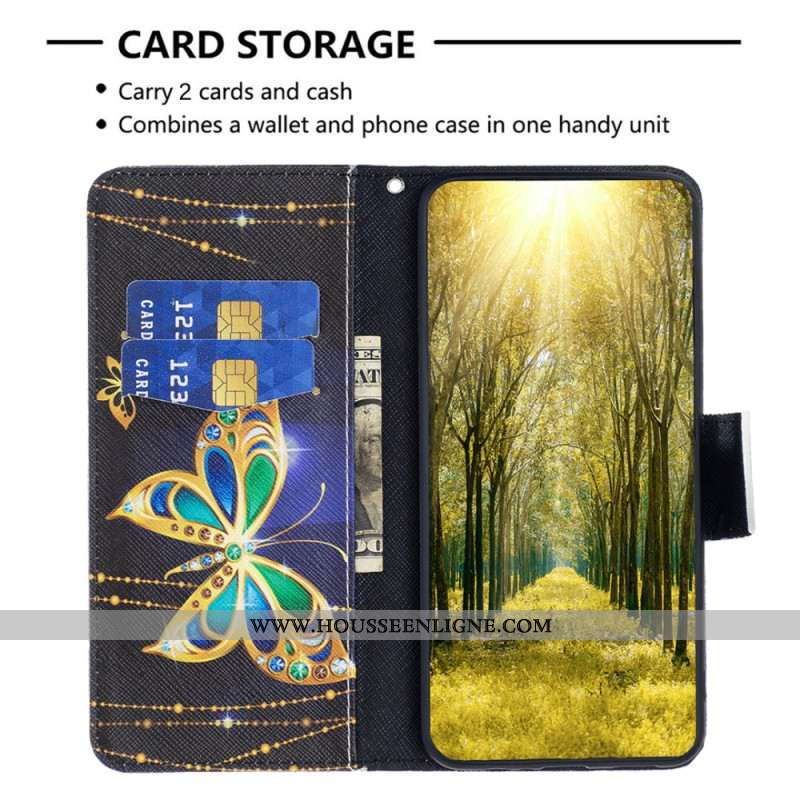 Housse Samsung Galaxy S24 Ultra 5G Papillon Bijoux