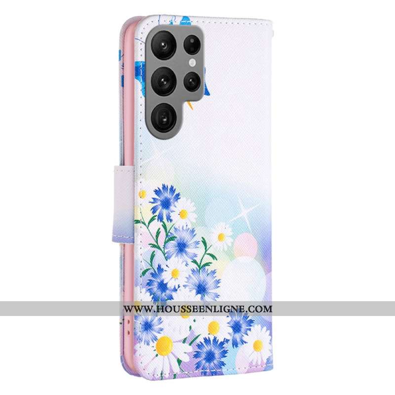 Housse Samsung Galaxy S24 Ultra 5G Papillons Aquarelle