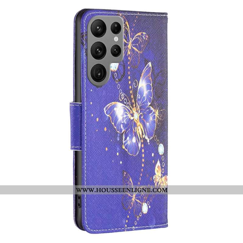 Housse Samsung Galaxy S24 Ultra 5G Papillons violets