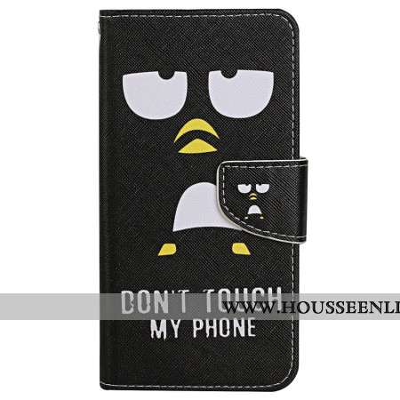 Housse Samsung Galaxy S24 Ultra 5G Pingouin Don't Touch my Phone à Lanière