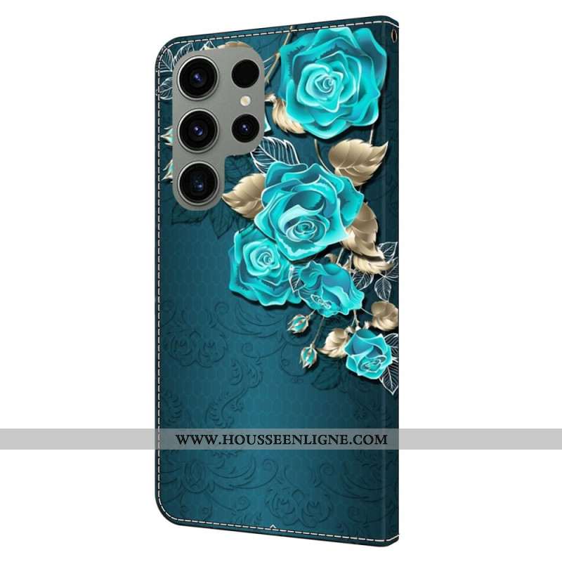 Housse Samsung Galaxy S24 Ultra 5G Roses Bleues