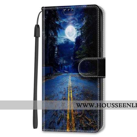 Housse Samsung Galaxy S24 Ultra 5G Route de Nuit à Lanière