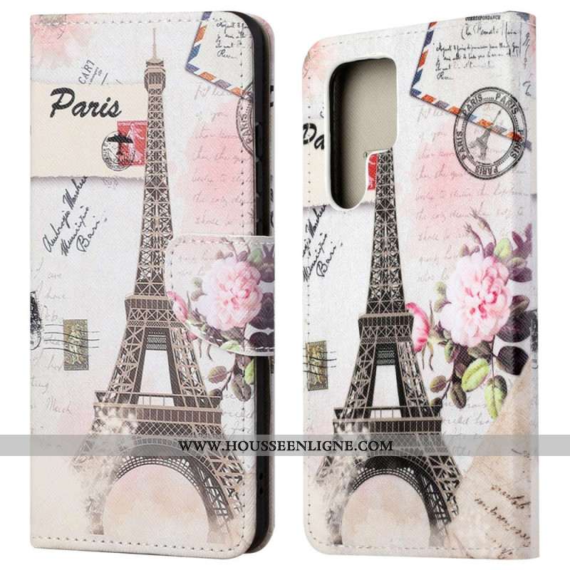 Housse Samsung Galaxy S24 Ultra 5G Tour Eiffel Vintage