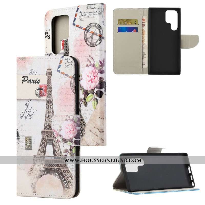 Housse Samsung Galaxy S24 Ultra 5G Tour Eiffel Vintage